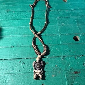 Tiki Necklace on Leather